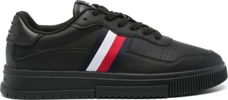 Tommy Hilfiger Supercup stripe-detailing sneakers - men - Rubber/Calf Leather/Fabric - 46 - Black