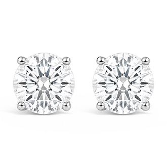 House of Brilliance IGI Certified 14K Gold Extra-Large Round Lab Grown Diamond Solitaire Stud Earrings