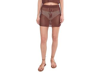 L*Space Sander Skirt Womens Skirt Cafe : XS, Cotton/Crochet