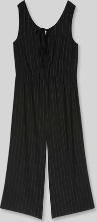 Tom Tailor Denim Wide Leg Jumpsuit aus Viskose-Leinen-Mix in Black, Gr&ouml;&szlig;e XL