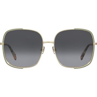 Kate Spade New York isla 59mm gradient square sunglasses in Gold Green/Dark Grey at Nordstrom