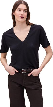 Richer Poorer Inc. The Linen Jersey V Neck Tee in Black at Nordstrom, Size X-Large