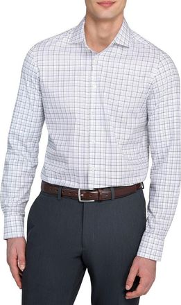 W.R.K Slim Fit Plaid Reworked Dress Shirt in White/Grey at Nordstrom, Size 15.5 - R