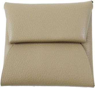 Herm&egrave;s Beige Evercalf Leather Coin Purse/Coin Case (Pre-Owned)