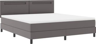 vidaXL Vidaxl - Bed Frame with Mattress Grey 180 x 200 cm Faux leather