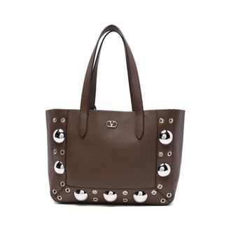 Valentino Garavani Metallic-eyelet Tote Bag - female - Valentino Garavani - Shopping Bags - Brown - ONE SIZE - Bags