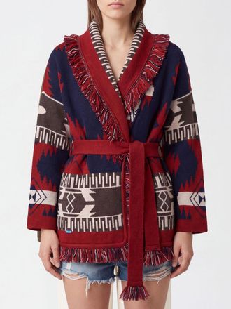 Alanui Robe Cardigan in Cashmere with Ethnic Pattern and Fringes