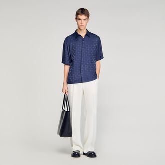 Sandro Square Cross loose-fit shirt