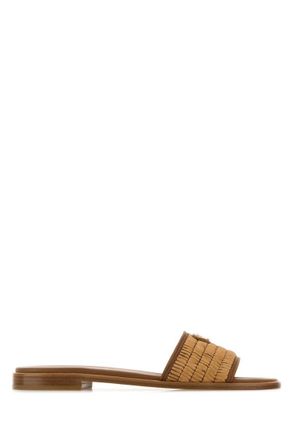 Prada Light Brown Woven Sandals