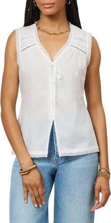 Scotch & Soda Lace Front V-Neck T-Shirt in Sugar Swizzle at Nordstrom Rack, Size X-Large