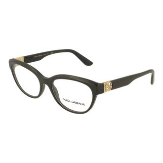Dolce & Gabbana Glasses, female, Black, 55 MM, Womens Cat Eye Gles Model 3342