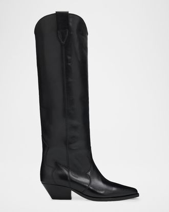 Isabel Marant 40mm Denvee Leather Western Boots