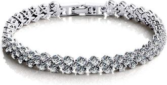 Generic Womens Chain Zircon Crystal Bangle Rhinestone Bracelet Stylish Nice and Attractive Multicoloured