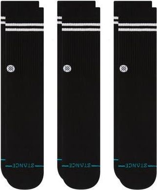Stance Core 3-Pack Cotton Blend Crew Socks in Black at Nordstrom Rack, Size Large