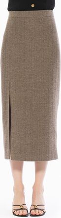Alexia Admor ONYX MIDI SKIRT WITH SIDE SLIT in Herringbone at Nordstrom, Size 14