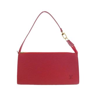 Louis Vuitton Rouge Leather Pochette Pouch (Pre-Owned)
