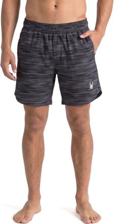 Spyder Jute Scallop Volley Swim Shorts in Black at Nordstrom Rack, Size Xx-Large