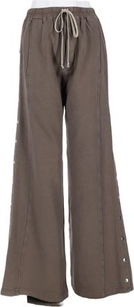 Rick Owens Wide Pusher Snap Button Detail Cotton Wide-Leg Pants