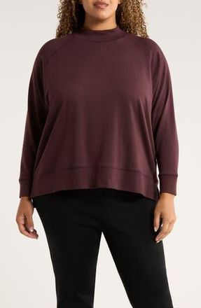 Eileen Fisher Mock Neck Long Sleeve Top in Cassis at Nordstrom Rack, Size X-Large