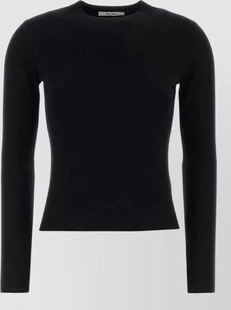 Max Mara virgin wool crewneck long-sleeve knitted top