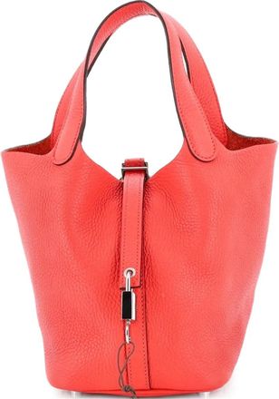 Herm&egrave;s Picotin Lock Bag Clemence PM bucket bag - Rosso