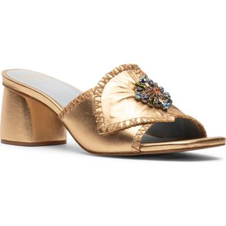 Frances Valentine Isa Faux Leather Slide Sandal in Platino at Nordstrom, Size 9.5