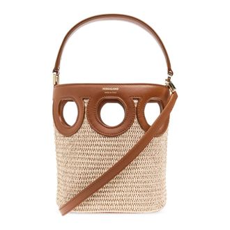 Ferragamo Handbags, female, Beige, Size: ONE SIZE Bucket Handbag