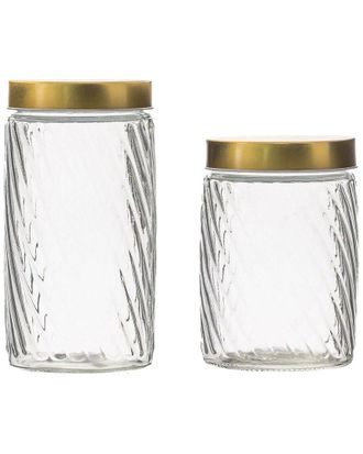 10 Strawberry Street Set Of 2 Madison Graduated Glass Canisters