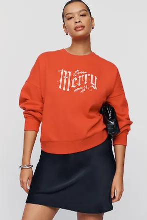 Anthropologie Maeve Merry 100% Cotton Graphic Sweatshirt