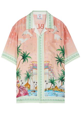 Casablanca Casablanca Radiating Logo-monogram Silk Shirt - Multicoloured 1 - XL