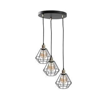 Netlighting Foskal Cluster Pendant Ceiling Light Gold 32cm 3x E27 in Black