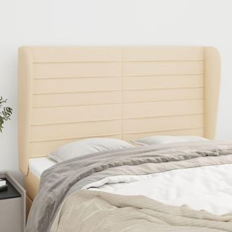 vidaXL Cabecero Con Orejas De Tela Color Crema 147x23x118/128 Cm Vidaxl