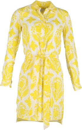 Diane Von Fürstenberg Diane Von Furstenberg Vera Printed Shirt Dress in Yellow Silk