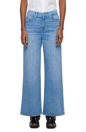 7 For All Mankind Lotta High Waist Ankle Wide Leg Jeans in Glisten at Nordstrom, Size 26