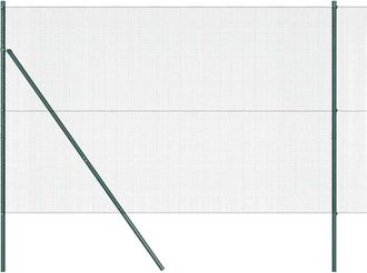 Berkfield Home Welded Wire Fence with 13 Posts Green 1.4x50 m Steel