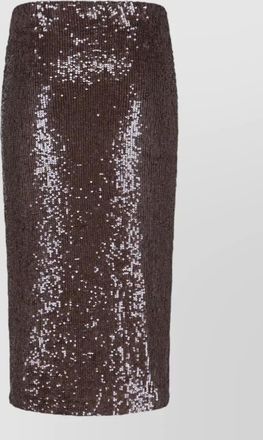 Parosh sequin midi skirt elastic waist slit