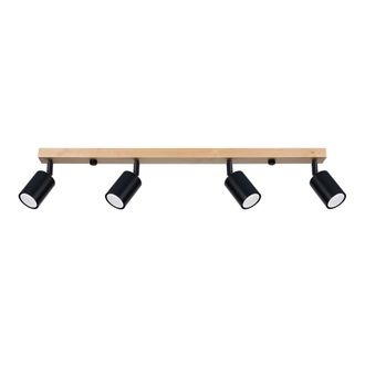 Wonderlamp L&aacute;mpara de techo de madera con focos orientables negro