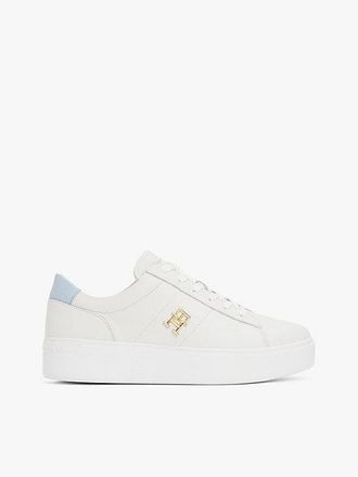 Tommy Hilfiger Leather Platform Court Trainers