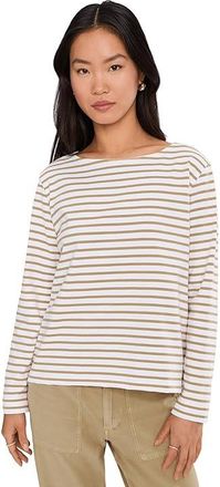 Lilla P Easy Boatneck Womens Clothing Burlap Stripe : SM, Cotton