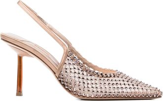 Le Silla 80 mm Gilda pumps verfraaid met kristallen - Beige