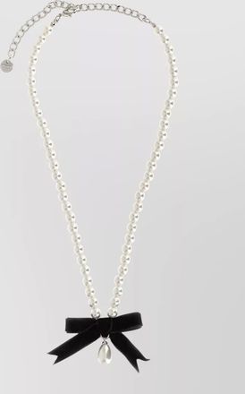 Self Portrait pearl bow necklace