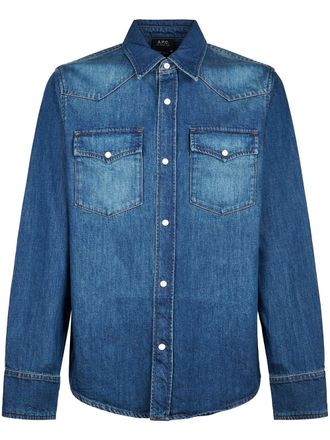 A.P.C. Denim Western Shirt with Pointed Collar