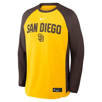 Nike San Diego Padres Authentic Collection Nike Mens Dri-FIT Pullover Crew in Yellow | 04H20C6YPYP-7PG