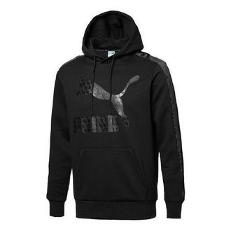 Puma Casual Printing hooded Long Sleeves Black 596739-01