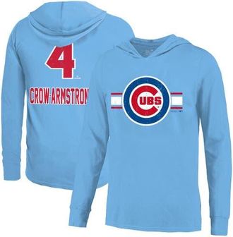 Majestic Threads Mens Majestic Threads Pete Crow-Armstrong Light Blue Chicago Cubs Lightweight Name & Number Hoodie at Nordstrom, Size Medium
