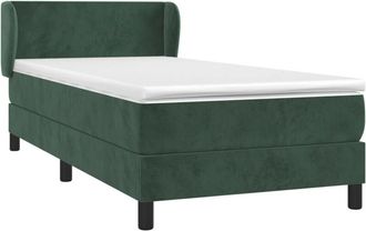 vidaXL Cama Box Spring Con Colch&oacute;n Terciopelo Verde Oscuro 90x190 Cm Vidaxl