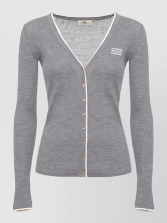 Elisabetta Franchi ribbed wool crewneck cardigan