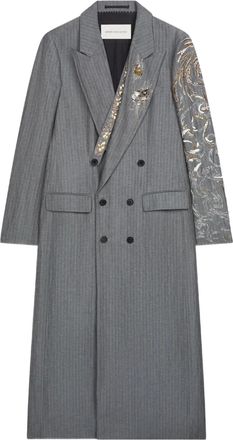 Dries Van Noten Cappotto con decorazione - Grigio