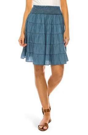 A Collective Story Smock Waist A-Line Skirt in Medium Indigo at Nordstrom, Size X-Large