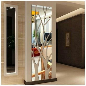 OEM Espejo De Pared Autoadhesivo 3d Plateado De 100x28cm - Acr&iacute;lico Ligero - Decoraci&oacute;n De Interiores Para Sala De Estar Y Dormitorio - F&aacute;cil De Reposicio